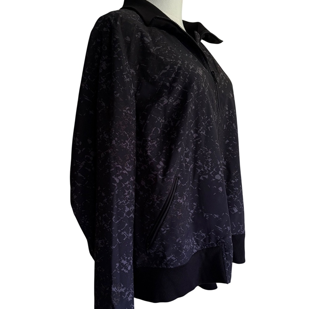 Lane Bryant Womens Plus Size 20 Black Grey Abstract Print Zip Up Track Jacket - Picture 4 of 8
